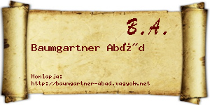 Baumgartner Abád névjegykártya